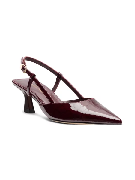 Czółenka Stuart Weitzman skórzana z otwartą piętą czerwona