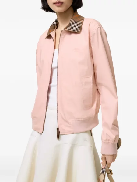 Atogrąžų apkirptas bomber striukė Burberry rožinė