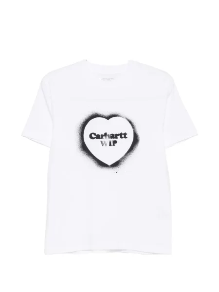 Tricou Carhartt Wip cu imagine cu motiv cu inimi alb