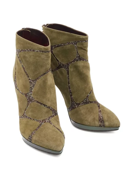 Botine Rene Caovilla din piele de căprioară verde