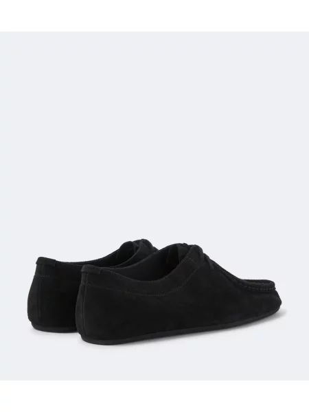 Mocasini Jil Sander din piele de căprioară cu glugă negru