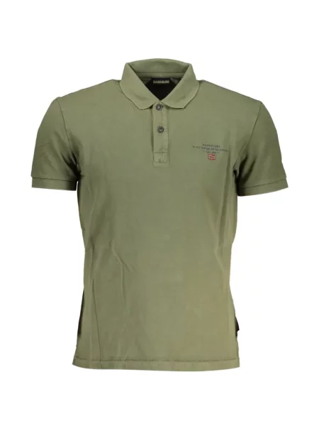 Tricou polo Napapijri cu imagine verde
