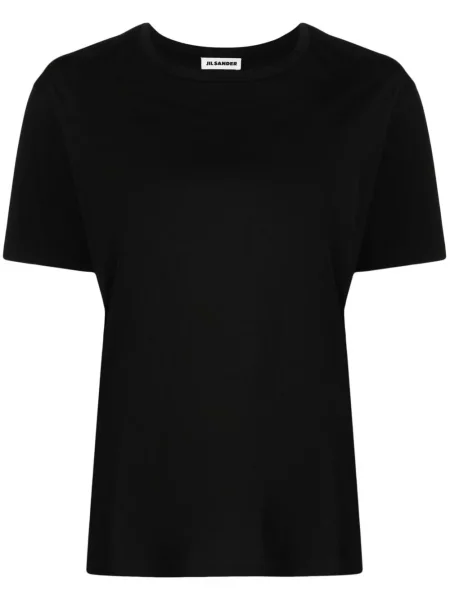 Kratak majica Jil Sander s okruglim izrezom crna