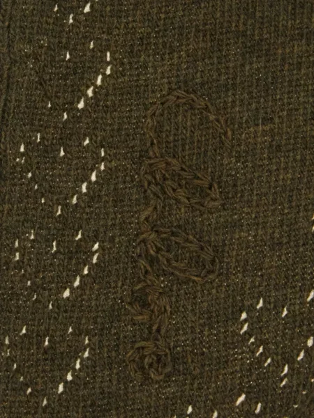 Fular Chloé cu broderie verde