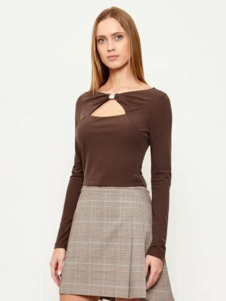 GUESS Tricou MILENA închis maro