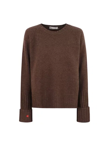 Sweter Tory Burch wełniany brązowy