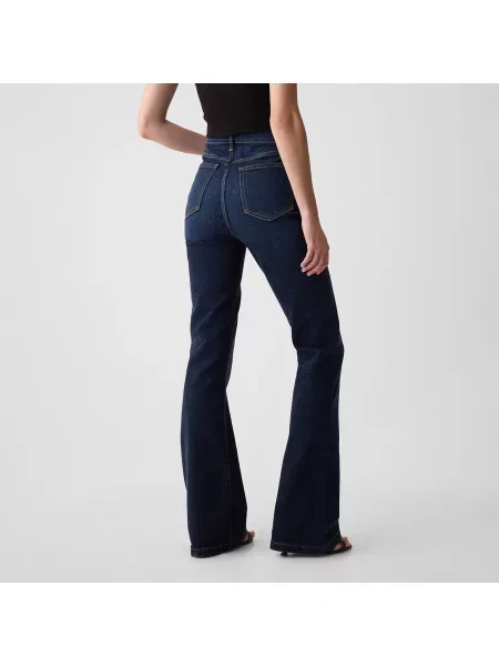 Панталони GAP Flare High Rise Dk Holzer Jeans Dark Wash
