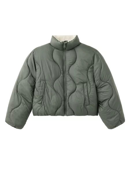 MANGO KIDS Geacă de primăvară-toamnă ROMA ecru / kaki
