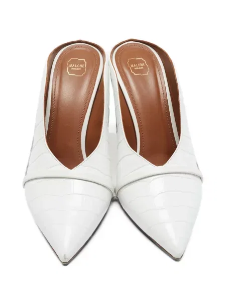 Papuci tip mules Malone Souliers din piele alb