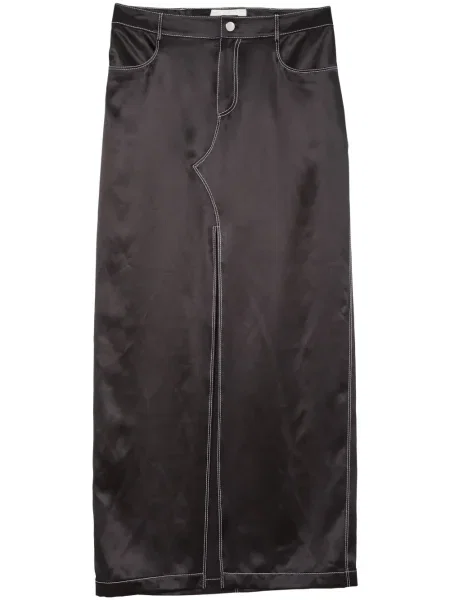 Fusta maxi Fleur Du Mal de mătase lungă negru