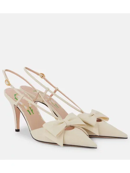 Pantofi cu toc Valentino Garavani din piele slingback alb