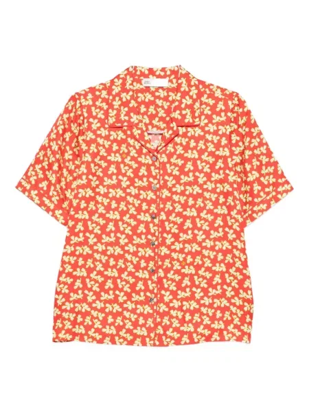 Cămașă Tory Burch de mătase cu model floral cu imagine roșu