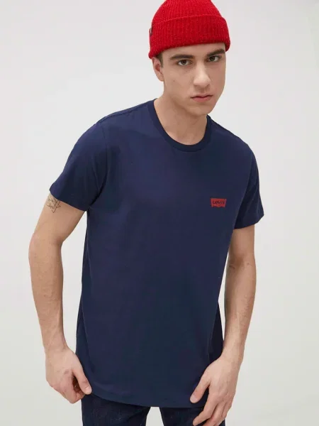 LEVI'S Póló CREWNECK GRAPHIC BLUES éjkék / piros fehér