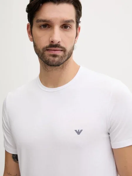 Emporio Armani Underwear basic póló férfi elasztánnal csomag fehér