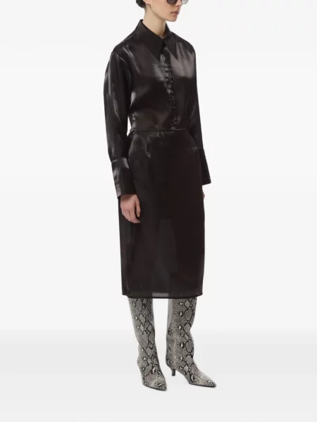 Fustă midi Apparis din organza negru
