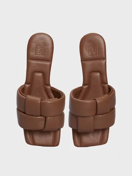 Кожаные шлепанцы Prpy коричневые