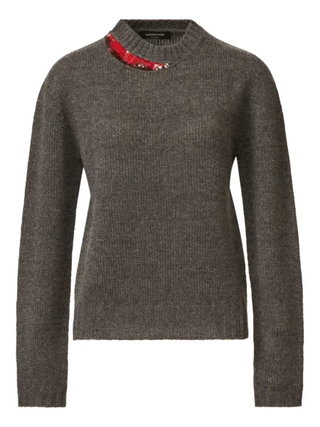 Pulover Fabiana Filippi cu decolteu rotund gri