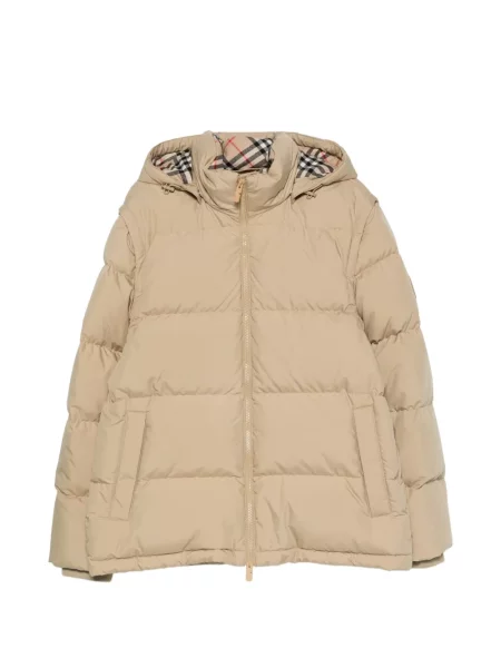 Geacă Burberry în carouri cu glugă