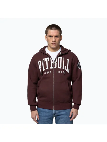 Мъжки суитшърт Pitbull Norton Hooded Zip dark burgundy винено червено