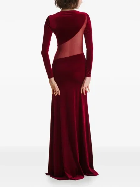 Rochie maxi 2310 Studio plasă lungă de costum roșu