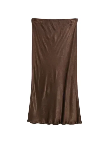 Fustă Dixie din satin maro