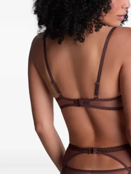 Sutien Aubade cu broderie plasă maro