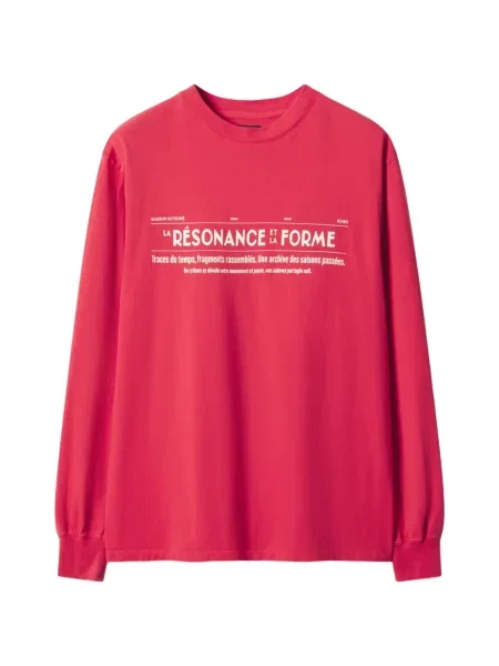 Lung tricou Maison Kitsune cu imagine roșu