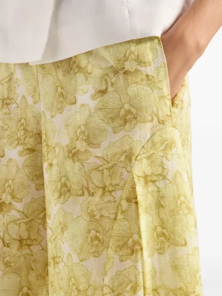 Pantaloni Genny din muselină galben