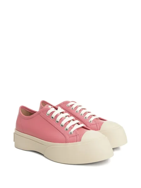 Sneakerși Marni cu șireturi cu platformă din dantelă roz
