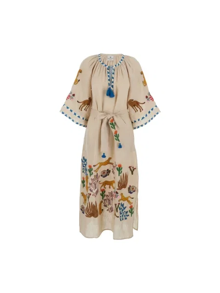 Sukienka Benaras By Citrus garniturowa beżowa