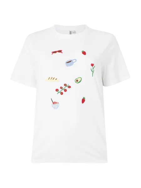 PIECES Tricou PCGAK albastru deschis / verde iarbă / roşu închis alb