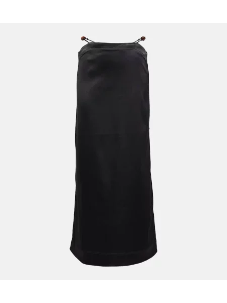 Fusta maxi Ganni din satin negru