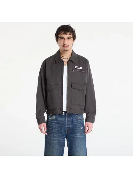 Bunda OBEY Walter Work Jacket Black Faded Wash XL černá