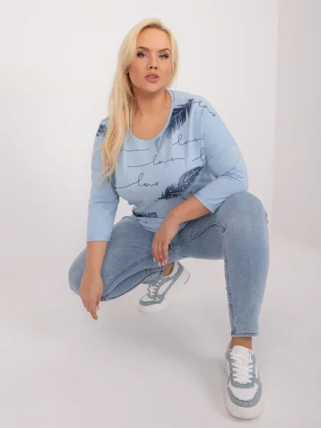 Bluzka Fashionhunters niebieska