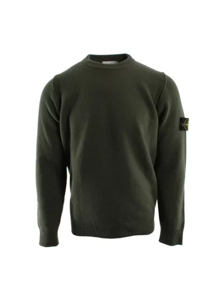 Sweter Stone Island wełniany z kamieniami zielony