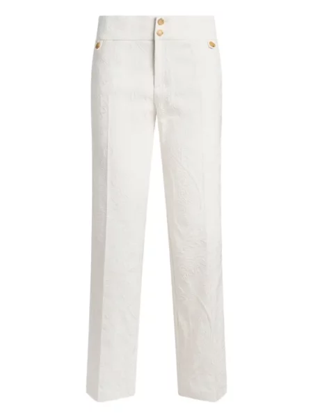 Pantaloni Etro din jacard alb