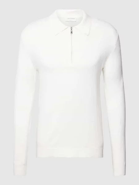 Sweter z dzianiny z mieszanki wełny i bawełny Tiger Of Sweden biały