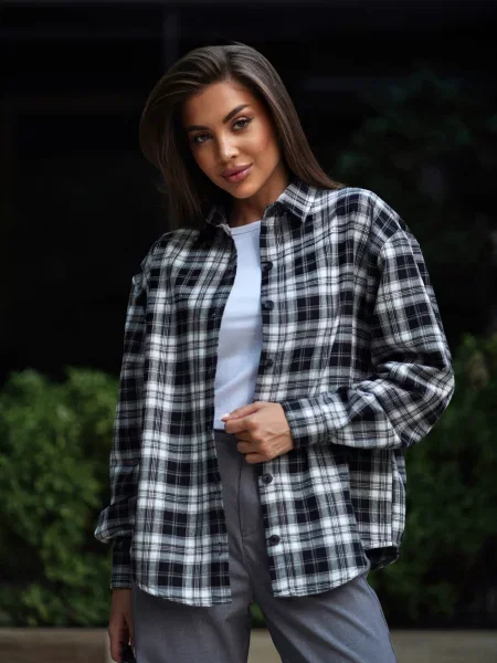 Сорочка TeamV фланель чорний