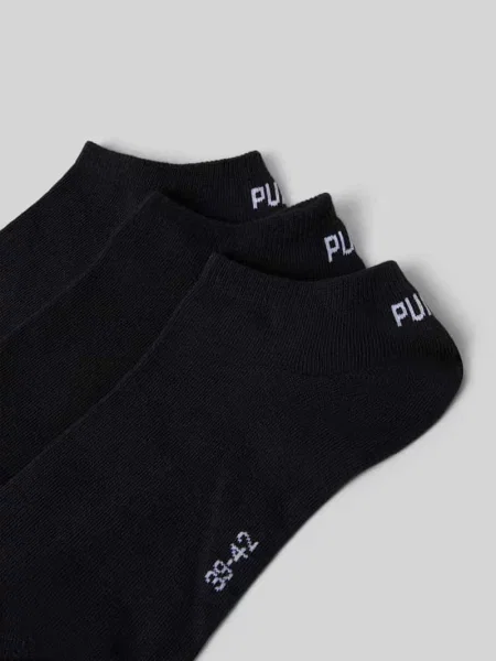 Skarpety do sneakersów z logo w zestaw 3 szt. Puma czarne