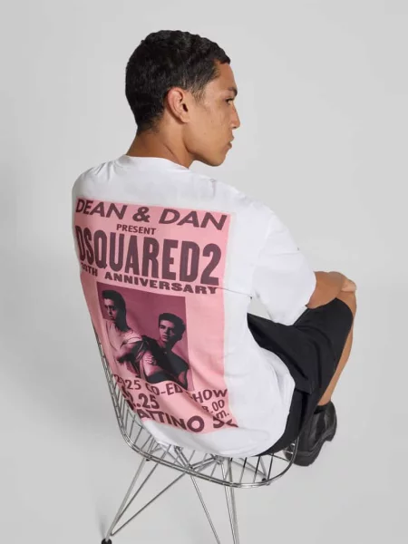 T-shirt o kroju loose fit z nadrukiem z logo Dsquared2 biała