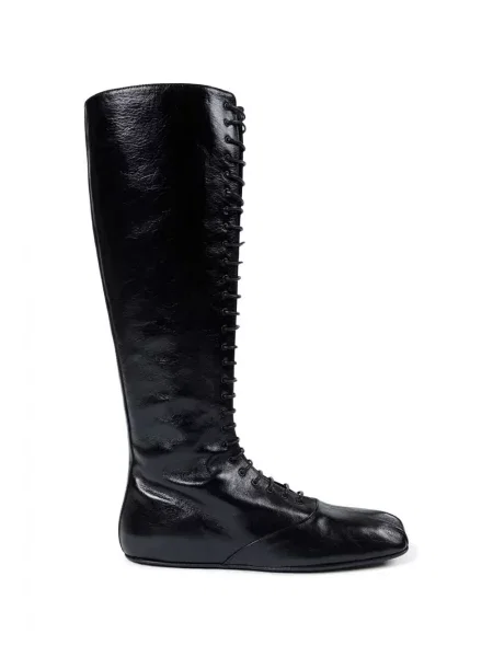 Ботуши Ann Demeulemeester с връзки с дантела черно