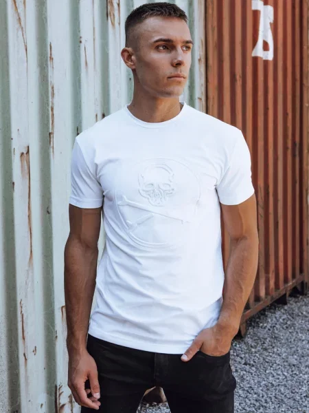 T-shirt z nadrukiem Dstreet biały