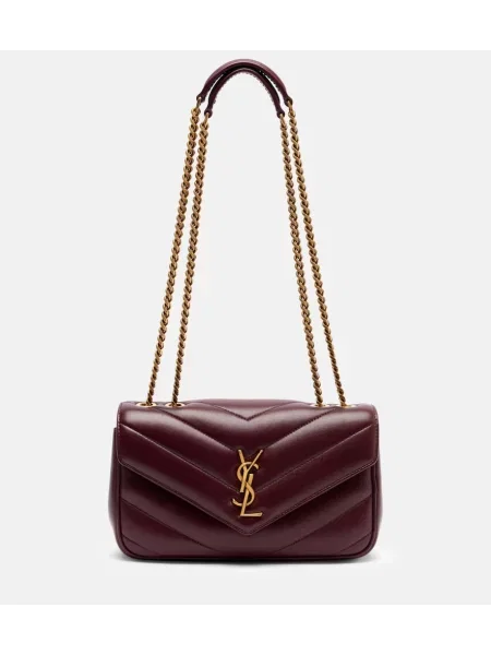 Geanta de piele Saint Laurent din piele bordo