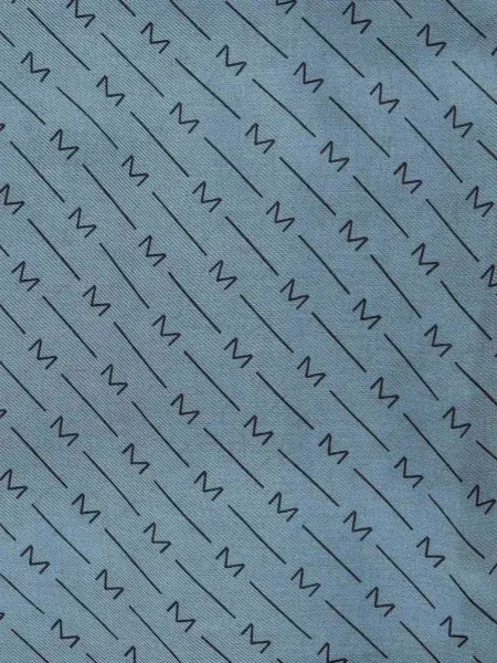 Fular Max Mara cu franjuri albastru