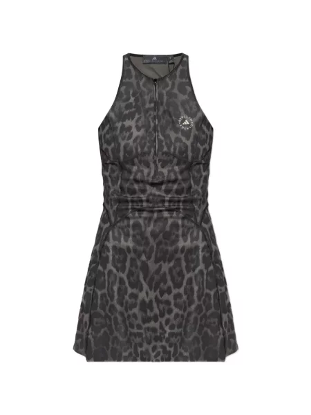 Rochie mini Adidas By Stella Mccartney cu imagine cu model leopard gri