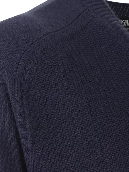 Džemper Zegna s V-izrezom plava