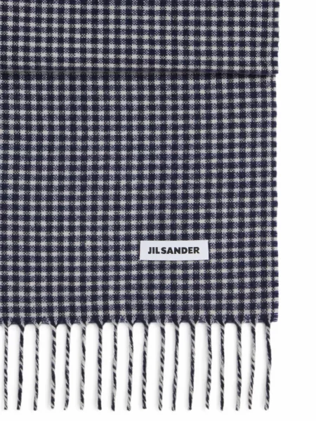 Fular Jil Sander în carouri albastru
