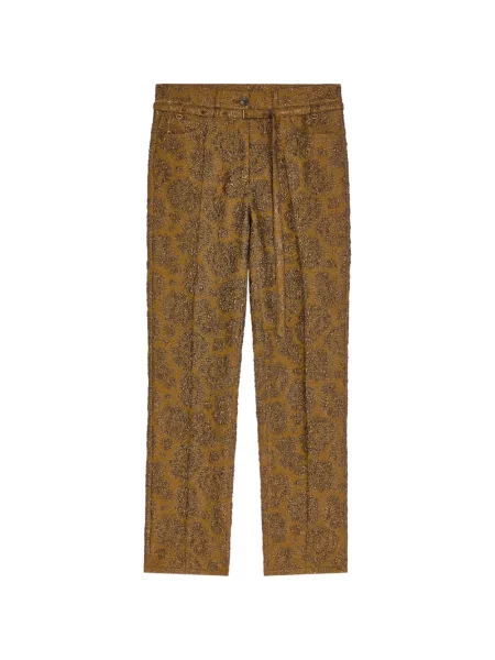 Pantaloni Dries Van Noten din jacard maro