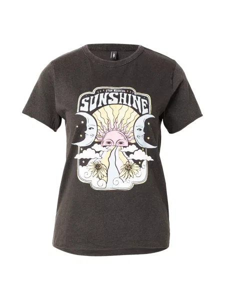 ONLY Tricou ONLLUCY galben deschis / gri deschis / rosé negru