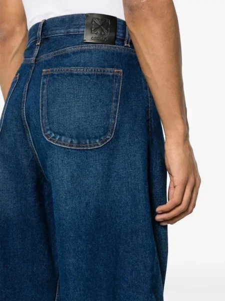 Blugi Off-white cu 5 buzunare alb